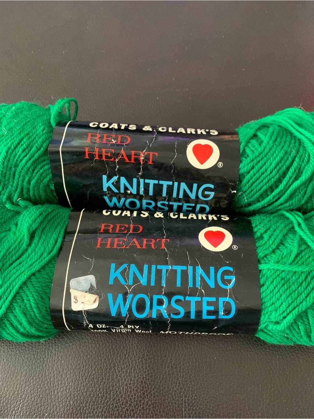 Yarn 100% Pure Virgin Wool Lot Of 2 For Knitting Color 636 Paddy Green